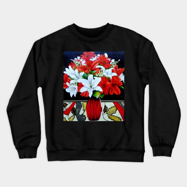 Fabulously Red (Oil Painting) Crewneck Sweatshirt by BillyLee